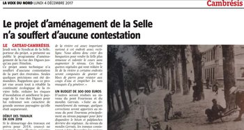 illustration LE CATEAU-CAMBRÉSIS - « Le projet d’aménagement de la Selle n’a souffert d’aucune contestation » (59)