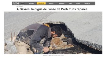 illustration Bretagne : A Lorient, la digue de l’anse de Porh Puns réparée (56)