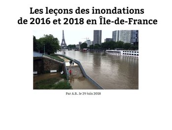 illustration Les leçons des inondations de 2016 et 2018 en Île-de-France