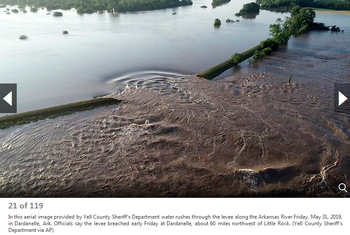 illustration Rupture de digue sur le Missouri et l'Arkansas (Etats-Unis)