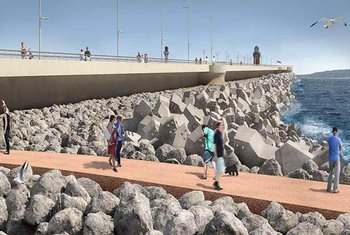 illustration Cannes : grand chantier d’enrochements sur le port