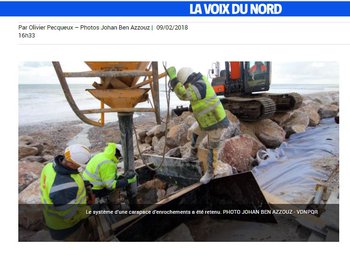 illustration A Sangatte, la rénovation de la digue butte sur des câbles RTE (62)