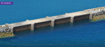 illustration DIKWE : une digue pour protéger les ports et produire de l’énergie grâce aux vagues