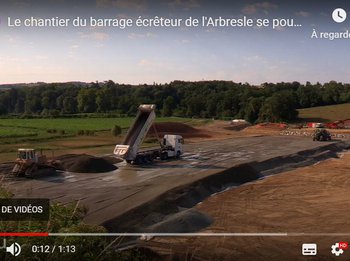 illustration Rhône : construction d’un barrage écrêteur de crue sur la Turdine